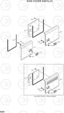 6230 SIDE COVER ASSY(LH) R290LC7H, Hyundai