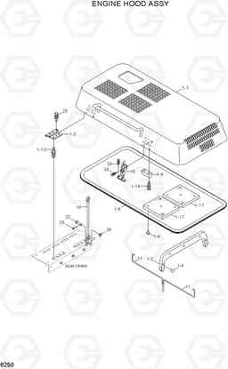 6250 ENGINE HOOD ASSY R290LC7H, Hyundai