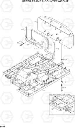 6400 UPPER FRAME & COUNTERWEIGHT R290LC7H, Hyundai