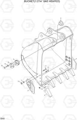 7310 BUCKET(1.27M3 SAE HEAPED, STD) R290LC7H, Hyundai