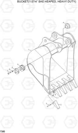 7380 BUCKET(1.07M3 SAE HEAPED,HEAVY DUTY) R290LC7H, Hyundai