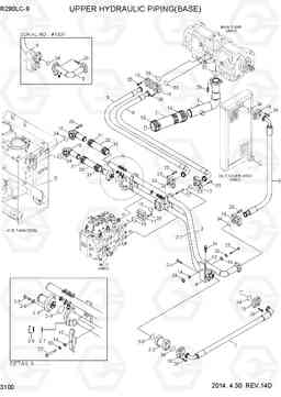 3100 UPPER HYDRAULIC PIPING(BASE) R290LC-9, Hyundai