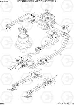 3110 UPPER HYDRAULIC PIPING(ATTACH) R290LC-9, Hyundai