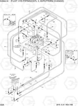 3225 PILOT HYD PIP(CNTL 3, W/PATTERN CHANGE) R290LC-9, Hyundai