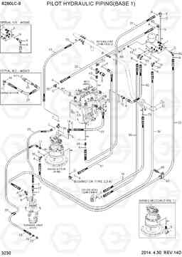 3230 PILOT HYDRAULIC PIPING(BASE 1) R290LC-9, Hyundai