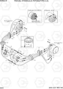 3310 TRAVEL HYDRAULIC PIPING(TYPE 3,4) R290LC-9, Hyundai