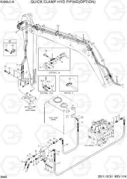 3445 QUICK CLAMP HYD PIPING(OPTION) R290LC-9, Hyundai