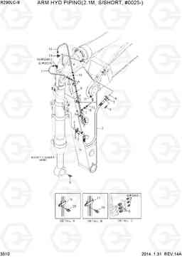 3510 ARM HYD PIPING(2.1M, S/SHORT, #0025-) R290LC-9, Hyundai