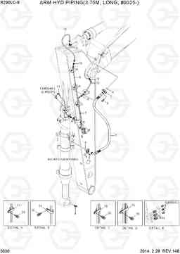 3530 ARM HYD PIPING(3.75M, LONG, #0025-) R290LC-9, Hyundai