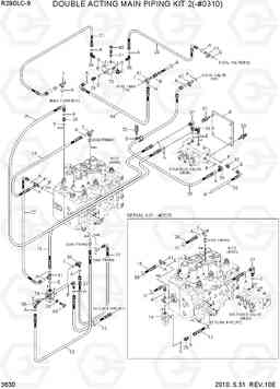 3630 DOUBLE ACTING MAIN PIPING KIT 2(-#0310) R290LC-9, Hyundai