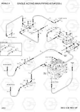 3721 SINGLE ACTING MAIN PIPING KIT(#1350-) R290LC-9, Hyundai