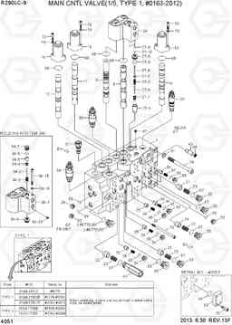 4051 MAIN CNTL VALVE(1/5, TYPE 1, #0163-2012) R290LC-9, Hyundai