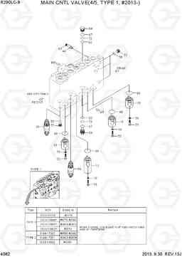 4082 MAIN CNTL VALVE(4/5, TYPE 1, #2013-) R290LC-9, Hyundai