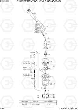 4141 REMOTE CONTROL LEVER (#0040-0687) R290LC-9, Hyundai