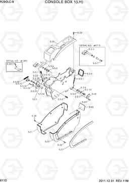 6110 CONSOLE BOX 1(LH) R290LC-9, Hyundai