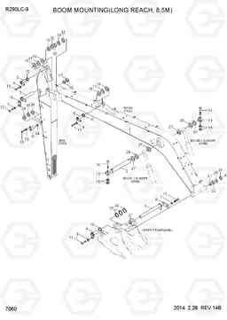 7060 BOOM MOUNTING(LONG REACH, 8.5M) R290LC-9, Hyundai