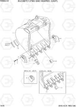 7470 BUCKET(1.27M3 SAE HEAPED, CAST) R290LC-9, Hyundai