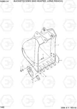 7480 BUCKET(0.52M3 SAE HEAPED, LONG REACH) R290LC-9, Hyundai