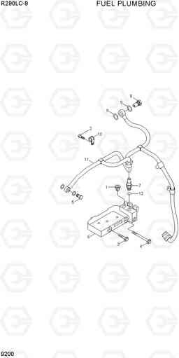 9200 FUEL PLUMBING R290LC-9, Hyundai