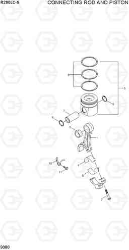 9380 CONNECTING ROD AND PISTON R290LC-9, Hyundai