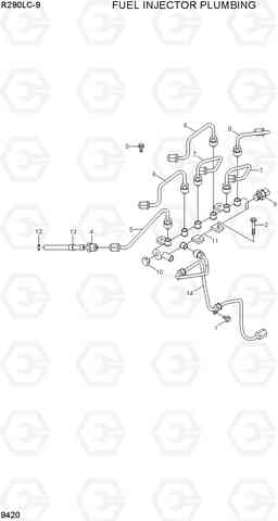 9420 FUEL INJECTOR PLUMBING R290LC-9, Hyundai