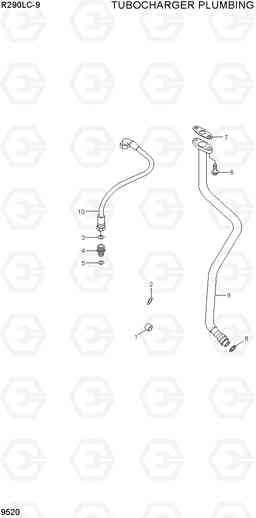 9520 TURBOCHARGER PLUMBING R290LC-9, Hyundai