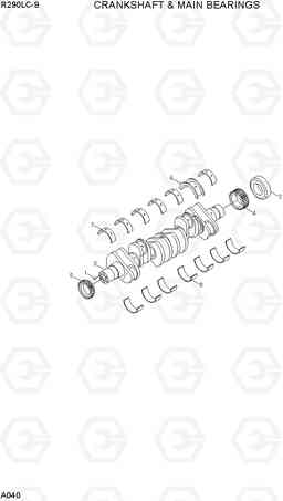 A040 CRANKSHAFT & MAIN BEARINGS R290LC-9, Hyundai