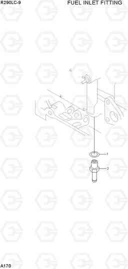 A170 FUEL INLET FITTING R290LC-9, Hyundai
