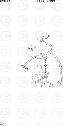 A200 FUEL PLUMBING R290LC-9, Hyundai