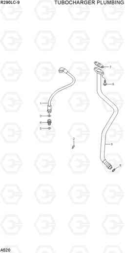 A520 TURBOCHARGER PLUMBING R290LC-9, Hyundai