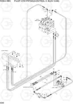 3240 PILOT HYD PIPING(CONTROL 2, ELEV CAB) R290LC-9MH, Hyundai