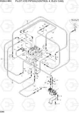 3260 PILOT HYD PIPING(CONTROL 4, ELEV CAB) R290LC-9MH, Hyundai