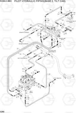 3280 PILOT HYDRAULIC PIPING(BASE 2, TILT CAB) R290LC-9MH, Hyundai