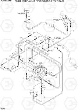 3290 PILOT HYDRAULIC PIPING(BASE 3, TILT CAB) R290LC-9MH, Hyundai