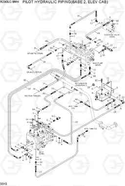 3310 PILOT HYDRAULIC PIPING(BASE 2, ELEV CAB) R290LC-9MH, Hyundai