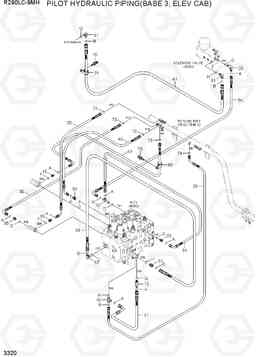 3320 PILOT HYDRAULIC PIPING(BASE 3, ELEV CAB) R290LC-9MH, Hyundai