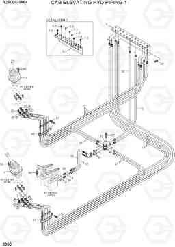 3330 CAB ELEVATING HYD PIPING 1 R290LC-9MH, Hyundai