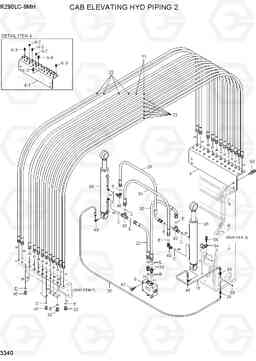 3340 CAB ELEVATING HYD PIPING 2 R290LC-9MH, Hyundai