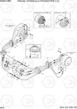 3370 TRAVEL HYDRAULIC PIPING(TYPE 2,3) R290LC-9MH, Hyundai