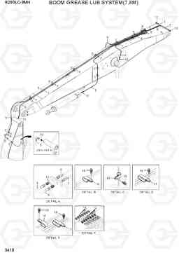 3410 BOOM GREASE LUB SYSTEM(7.8M) R290LC-9MH, Hyundai