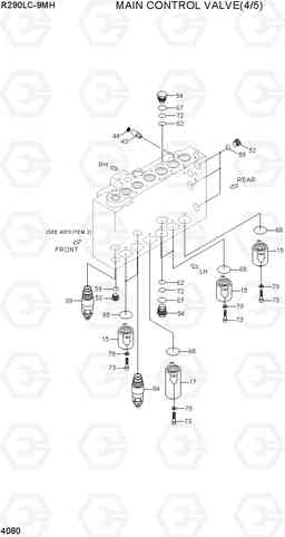 4080 MAIN CONTROL VALVE(4/5, -#0002) R290LC-9MH, Hyundai