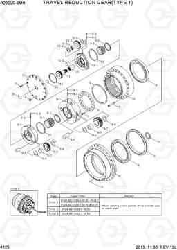 4125 TRAVEL REDUCTION GEAR(TYPE 1) R290LC-9MH, Hyundai