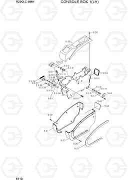 6110 CONSOLE BOX 1(LH) R290LC-9MH, Hyundai