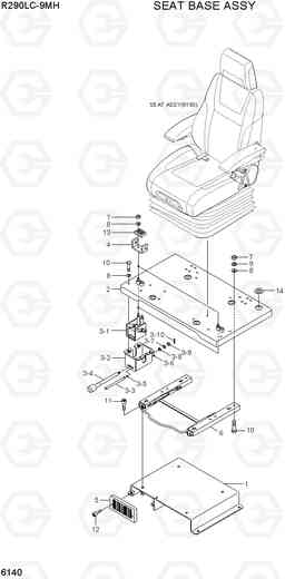 6140 SEAT BASE ASSY R290LC-9MH, Hyundai