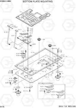 6170 BOTTOM PLATE MOUNTING R290LC-9MH, Hyundai