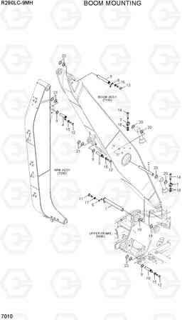 7010 BOOM MOUNTING R290LC-9MH, Hyundai