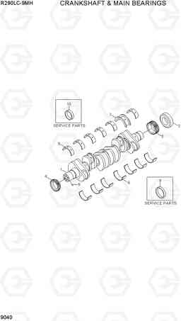 9040 CRANKSHAFT & MAIN BEARINGS R290LC-9MH, Hyundai