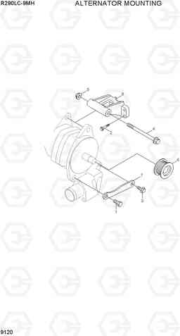 9120 ALTERNATOR MOUNTING R290LC-9MH, Hyundai