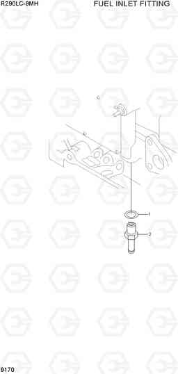 9170 FUEL INLET FITTING R290LC-9MH, Hyundai