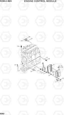 9360 ENGINE CONTROL MODULE R290LC-9MH, Hyundai